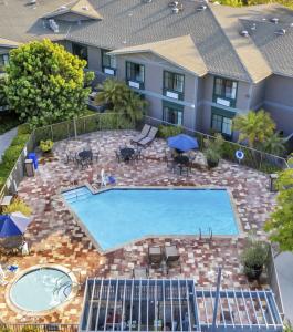 Aerial View of the Outdoor Pool and Spa