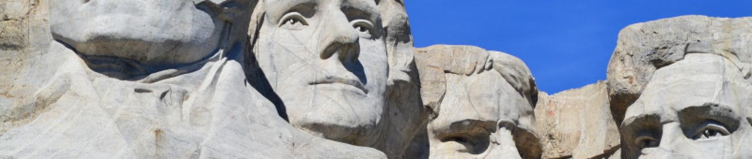 Four presidents carved into Mt. Rushmore
