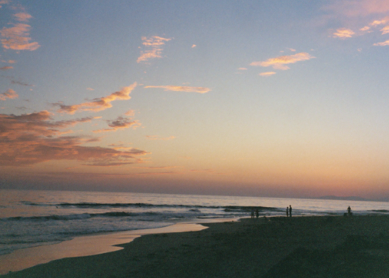 Picture of the beach at sunset